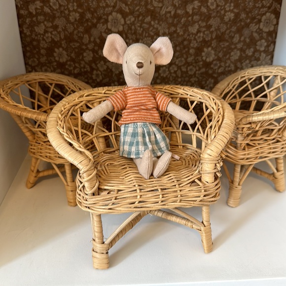Rattan dollhouse furniture set (mouse doll is not included) - Picture 6 of 6
